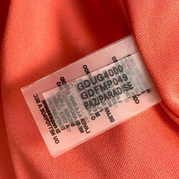 Guess Dress Sz 4 Coral Pleated Semi-Sheer Ties at Waist With Bow Knee-Length - Picture 4 of 5